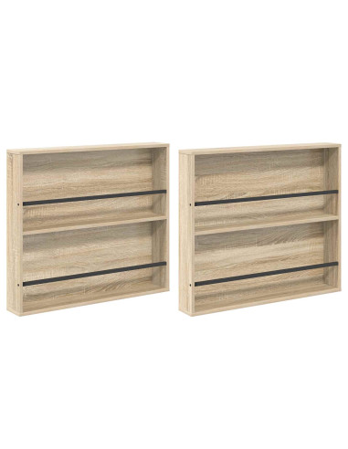Scaffale per riviste 2 pcs Rovere Sonoma 80 x 12 x 70 cm