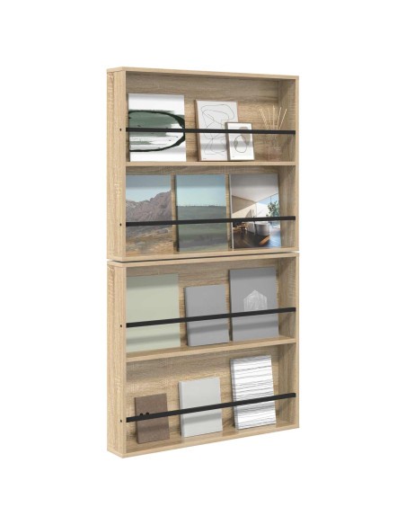 Scaffale per riviste 2 pcs Rovere Sonoma 80 x 12 x 70 cm