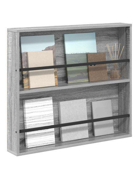 Scaffale per riviste Grigio Sonoma 80 x 12 x 70 cm