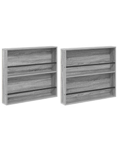 Scaffale per riviste 2 pcs Grigio Sonoma 80 x 12 x 70 cm 2