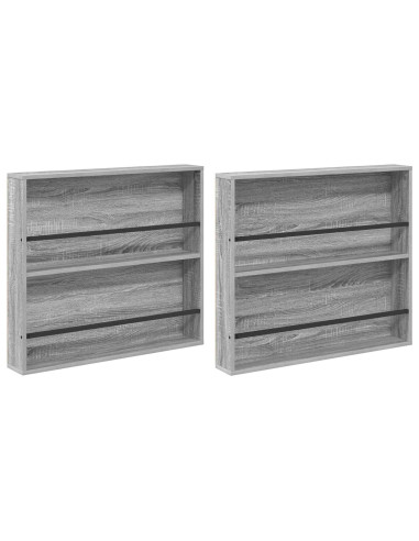 Scaffale per riviste 2 pcs Grigio Sonoma 80 x 12 x 70 cm