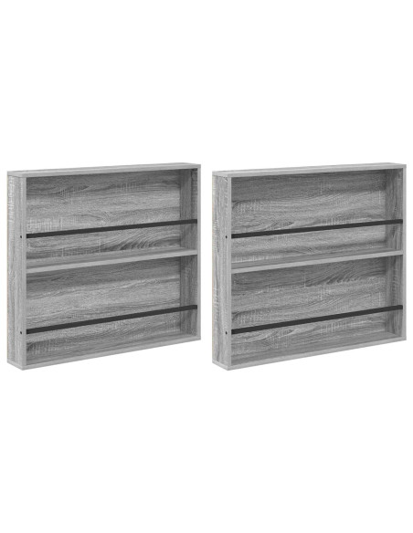 Scaffale per riviste 2 pcs Grigio Sonoma 80 x 12 x 70 cm