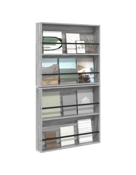 Scaffale per riviste 2 pcs Grigio Sonoma 80 x 12 x 70 cm