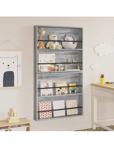 Scaffale per riviste 2 pcs Grigio Sonoma 80 x 12 x 70 cm