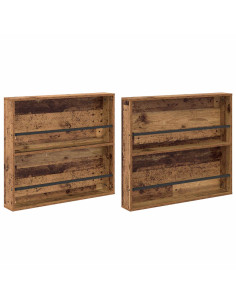 Scaffale per riviste 2 pcs Legno vecchio 80 x 12 x 70 cm 2