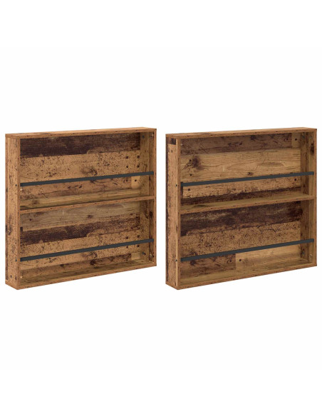 Scaffale per riviste 2 pcs Legno vecchio 80 x 12 x 70 cm