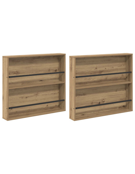 Scaffale per riviste 2 pcs Rovere artigianale 80 x 12 x 70 cm