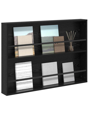 Scaffale per riviste Rovere Nero 100 x 12 x 70 cm