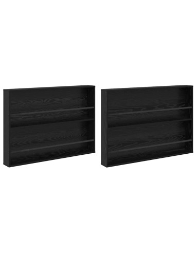 Scaffale per riviste 2 pcs Rovere Nero 100 x 12 x 70 cm