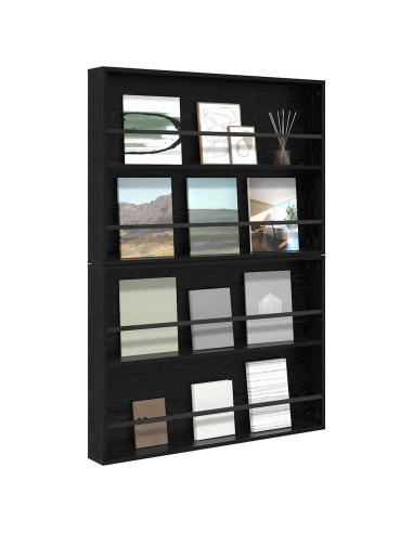 Scaffale per riviste 2 pcs Rovere Nero 100 x 12 x 70 cm