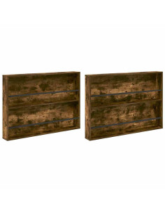 Scaffale per riviste 2 pcs Rovere fumé 100 x 12 x 70 cm 2