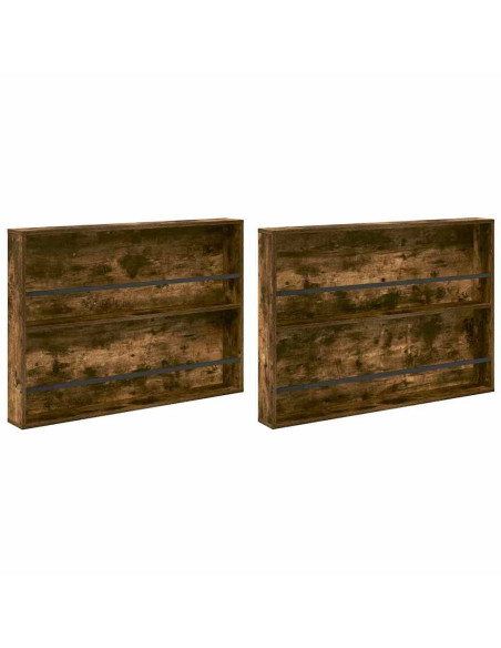 Scaffale per riviste 2 pcs Rovere fumé 100 x 12 x 70 cm