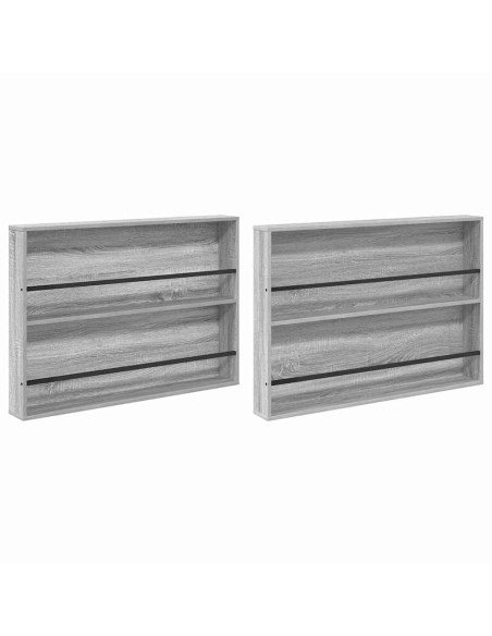 Scaffale per riviste 2 pcs Grigio Sonoma 100 x 12 x 70 cm