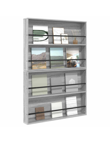 Scaffale per riviste 2 pcs Grigio Sonoma 100 x 12 x 70 cm