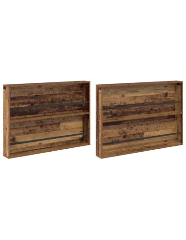 Scaffale per riviste 2 pcs Legno vecchio 100 x 12 x 70 cm