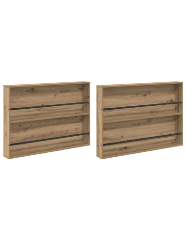Scaffale per riviste 2 pcs Rovere artigianale 100 x 12 x 70 cm
