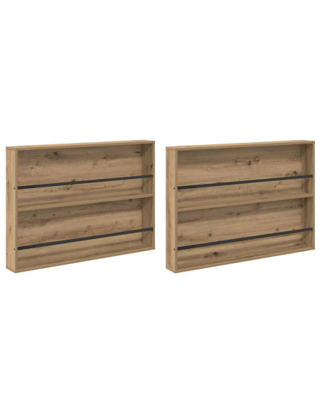 Scaffale per riviste 2 pcs Rovere artigianale 100 x 12 x 70 cm