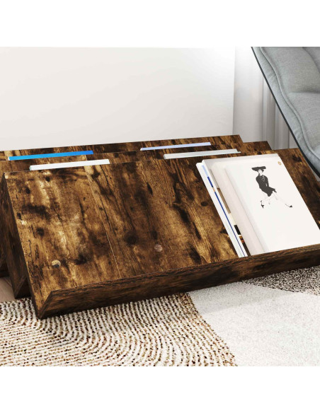 Scaffale per riviste Rovere fumé 90 x 53 x 28,5 cm