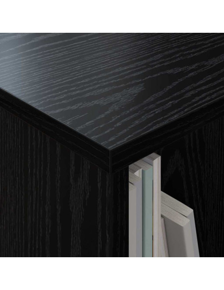 Scaffale per riviste Rovere Nero 102 x 30 x 45 cm