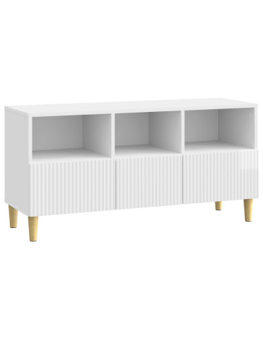 Mobile TV Bianco Lucido 102 x 34,5 x 50 cm Legno ingegnerizzato