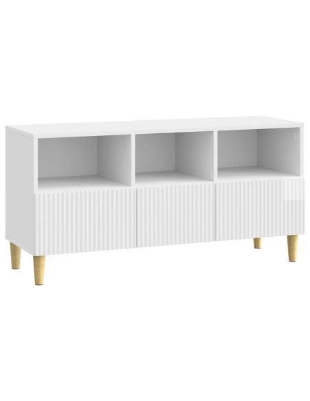 Mobile TV Bianco Lucido 102 x 34,5 x 50 cm Legno ingegnerizzato