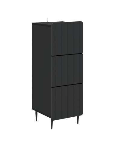 Mobile con Cassetti Nero 33 x 34,5 x 92 cm Legno ingegnerizzato