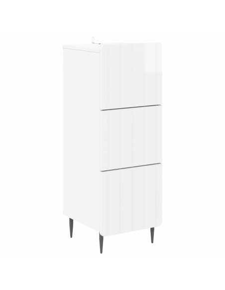 Mobile con Cassetti Bianco Lucido 33 x 34,5 x 92 cm