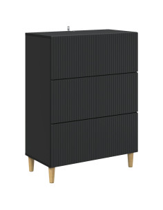 Mobile con Cassetti Nero 66 x 34,5 x 90 cm Legno ingegnerizzato