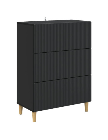 Mobile con Cassetti Nero 66 x 34,5 x 90 cm Legno ingegnerizzato