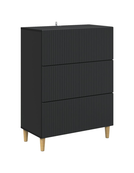 Mobile con Cassetti Nero 66 x 34,5 x 90 cm Legno ingegnerizzato