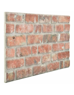 Pannelli da parete 10 pcs Rosso 100 x 50 cm Schiuma EPS