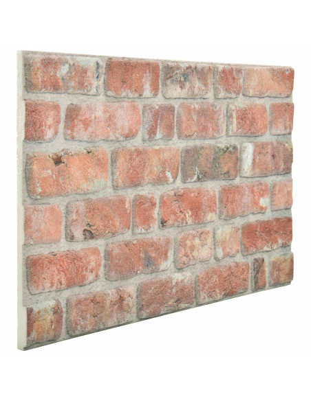 Pannelli da parete 10 pcs Rosso 100 x 50 cm Schiuma EPS