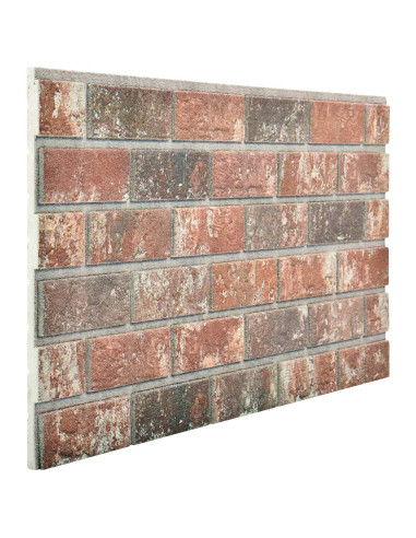 Pannelli da parete 10 pcs Marrone Scuro e Grigio 100 x 50 cm