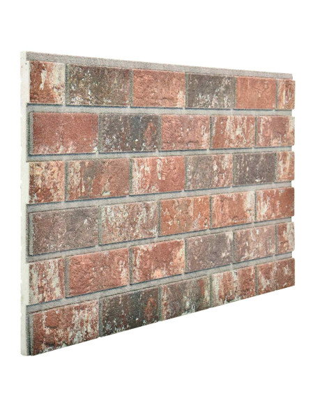 Pannelli da parete 10 pcs Marrone Scuro e Grigio 100 x 50 cm