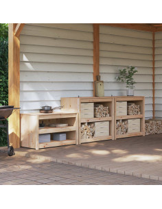 Mobile da cucina da esterno MEPPEL 3 pcs Douglas Naturale