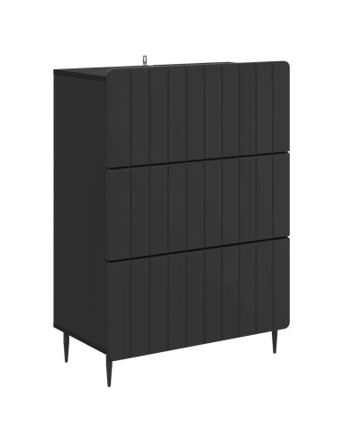 Mobile con Cassetti Nero 66 x 34,5 x 92 cm Legno ingegnerizzato