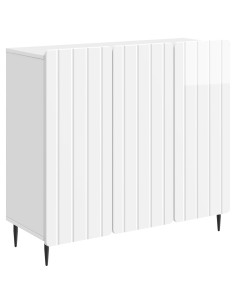 Credenza Bianco Lucido 89 x 34,5 x 82 cm Legno ingegnerizzato