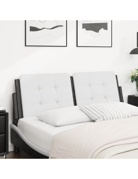 Cuscino Testiera Zadar Bianco e Nero 137 cm in Similpelle