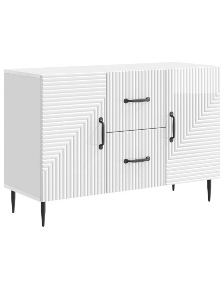 Credenza Bianco Lucido 89 x 34,5 x 60 cm Legno ingegnerizzato