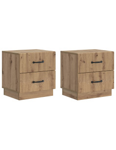 Armadio da Notte 2 pcs Rovere Artigianale 43 x 34,5 x 44,5 cm