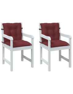 Cuscini Sedia Schiena Bassa 2 pz Rosso Vino Mélange Tessuto