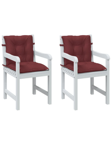 Cuscini Sedia Schiena Bassa 2 pz Rosso Vino Mélange Tessuto