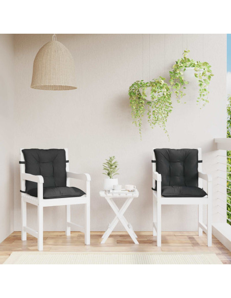 Set di Cuscini per Sedia Bassa 2 pcs Melange Nero