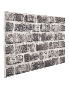 Pannelli da parete 10 pcs Grigio Scuro e Bianco 100 x 50 cm