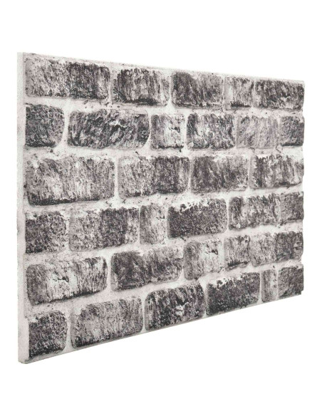 Pannelli da parete 10 pcs Grigio Scuro e Bianco 100 x 50 cm