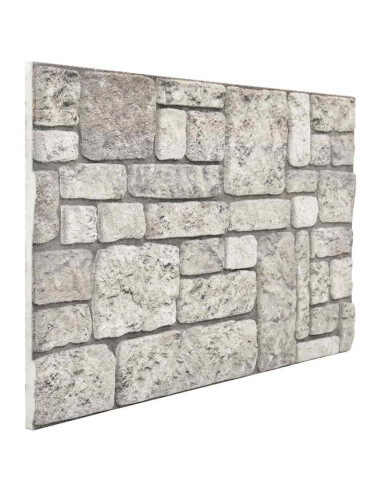 Pannelli da parete 10 pcs Grigio 100 x 50 cm Schiuma EPS