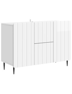 Credenza Bianco Lucido 89 x 34,5 x 62 cm Legno ingegnerizzato