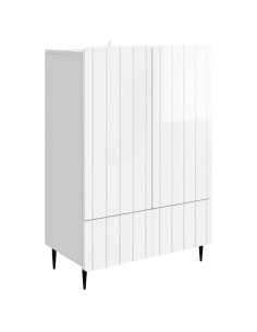Credenza Bianco Lucido 66 x 34,5 x 97 cm Legno ingegnerizzato