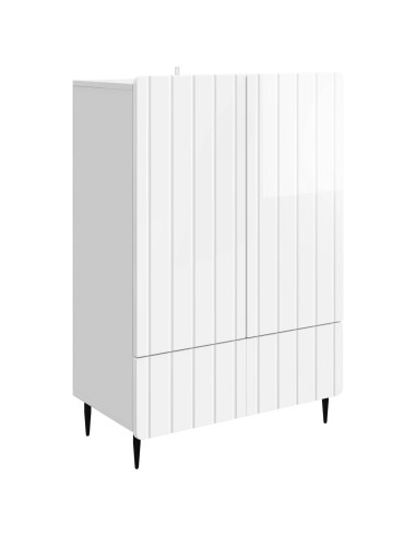 Credenza Bianco Lucido 66 x 34,5 x 97 cm Legno ingegnerizzato