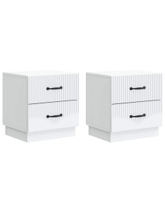 Armadio da Notte con cassetto 2 pcs Bianco 43 x 34,5 x 44,5 cm